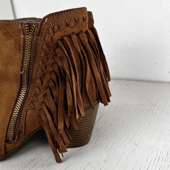 Indigo Rd Cabaret fringe bootie stacked heel size 7.5 - Picture 7 of 14